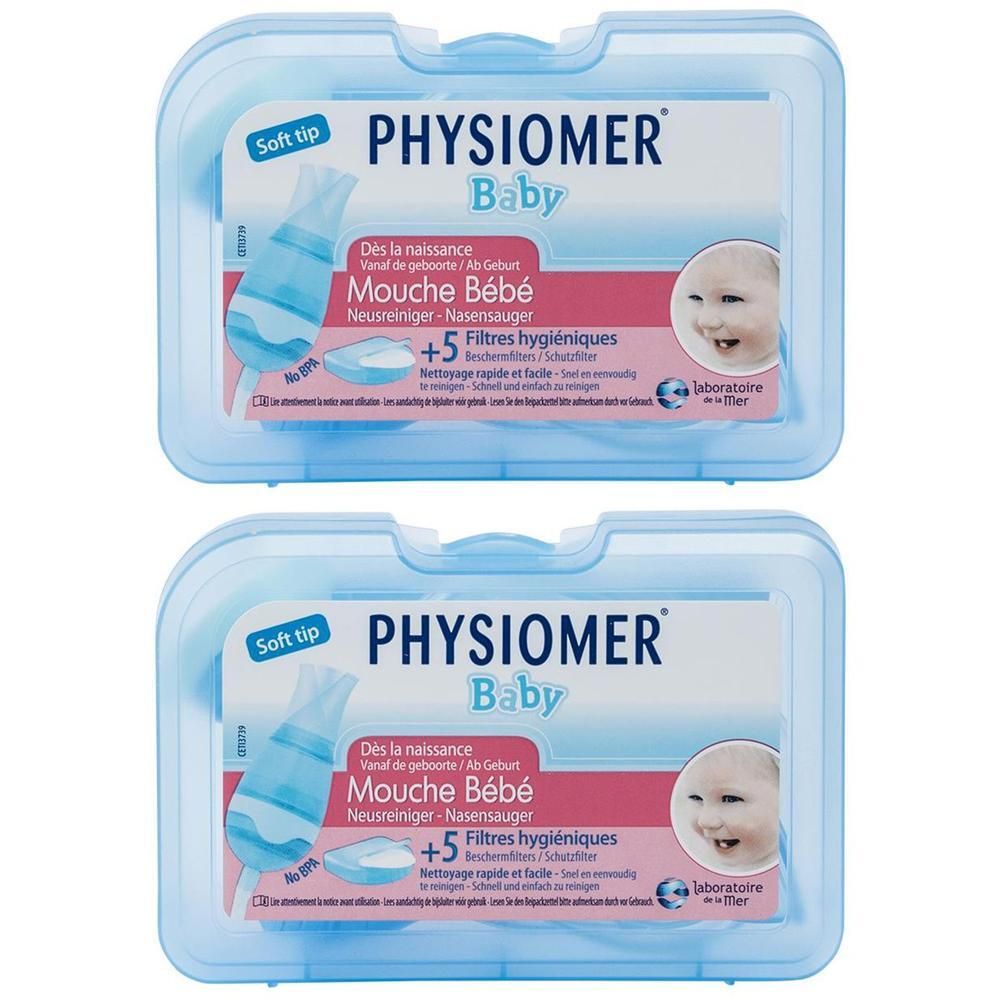 Physiomer Mouche Bébé + 5 Filtres protecteurs 2x1 pc(s) Douche Nasale