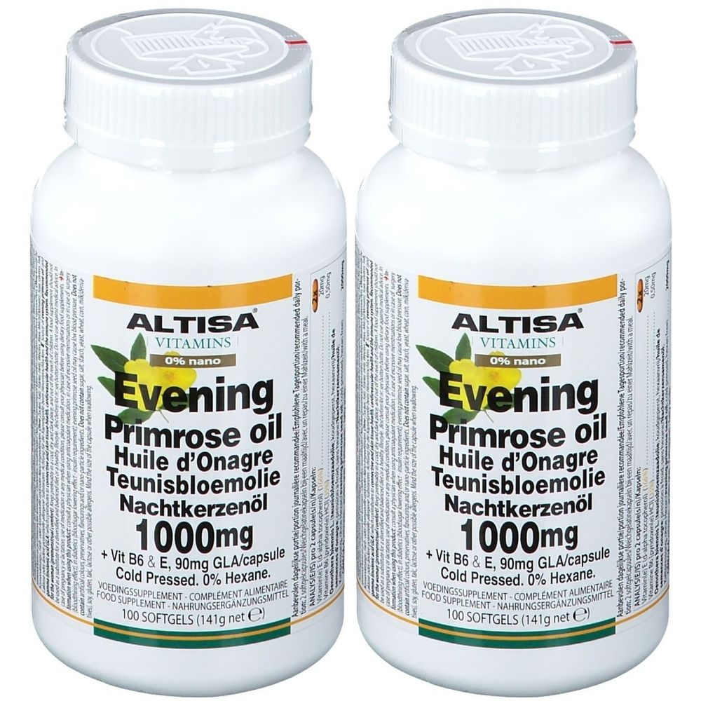 ALTISA Huile d'onagre 1000 mg 2x100 pc(s) Capsule(S)