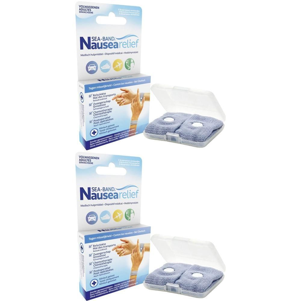 SEA-BAND Bande Poignet Gris 2x2 pc(s) Bandage(S)