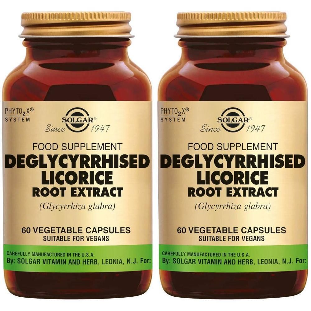 Solgar Deglycyrrhised Licorice Root Extract 2x60 pc(s) Capsule(S)