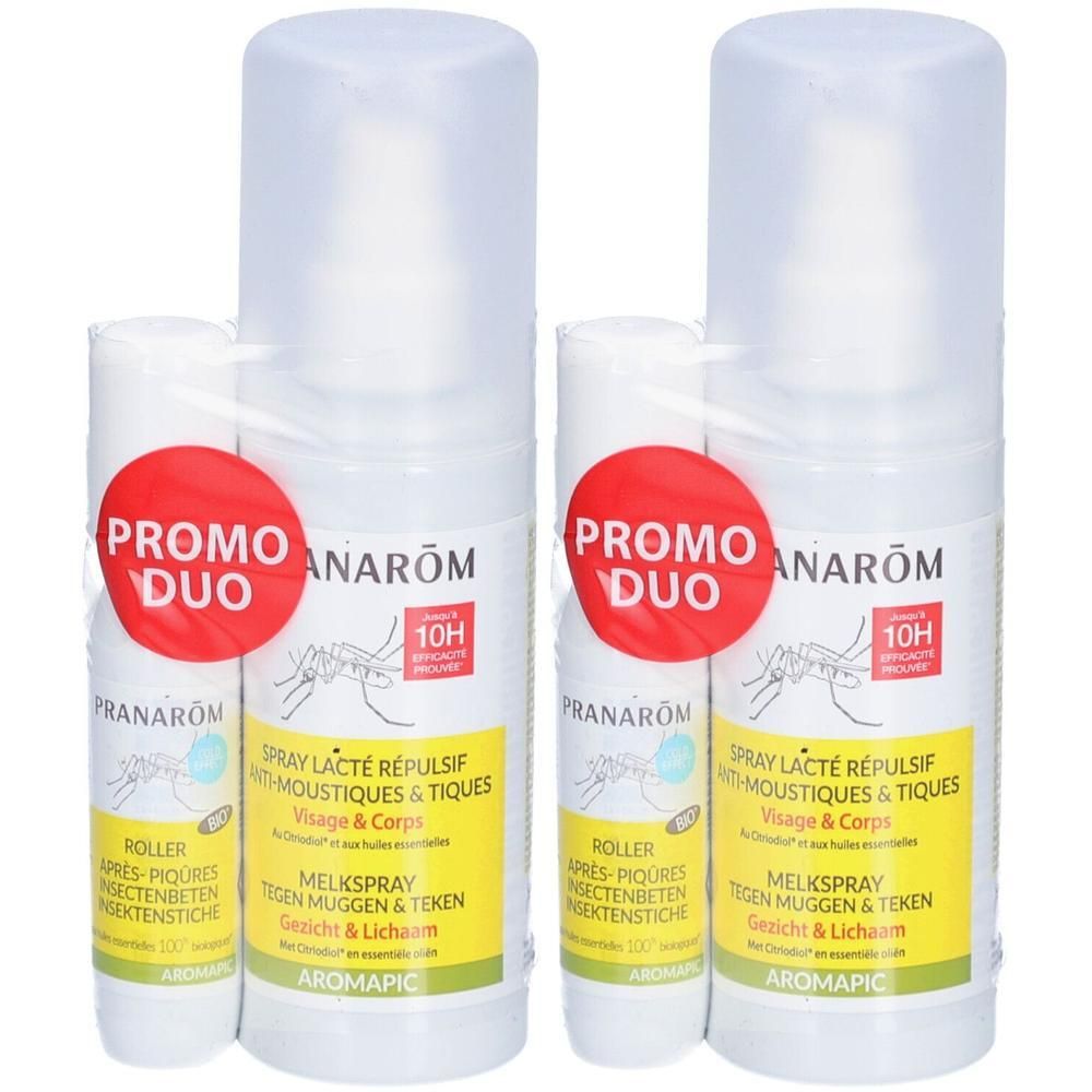 PRANAROM Spray répulsif anti-moustiques et tiques + roller après-piqûres 2x100+15 ml Set(S)