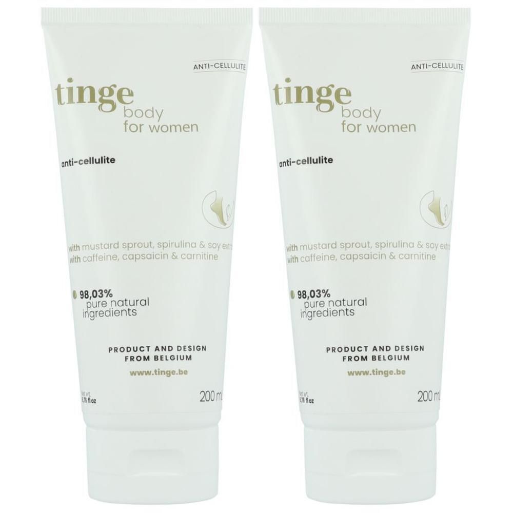 Tinge Crème Anti-Cellulite. Cellulite avancée. 2x200 ml Crème