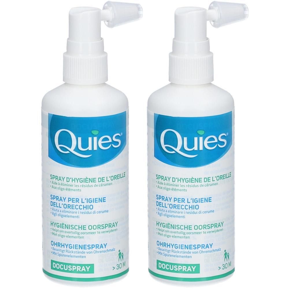 Quies Docuspray Spray d'Hygiène de l'Oreille 2x100 ml Nettoyeur D'Oreilles