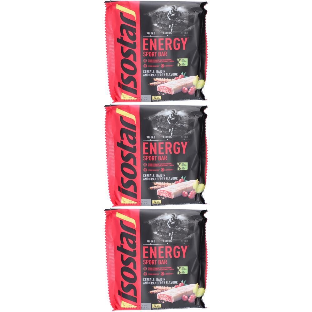 Isostar Barres Energy Sport Cranberry 3x3x40 g Barre