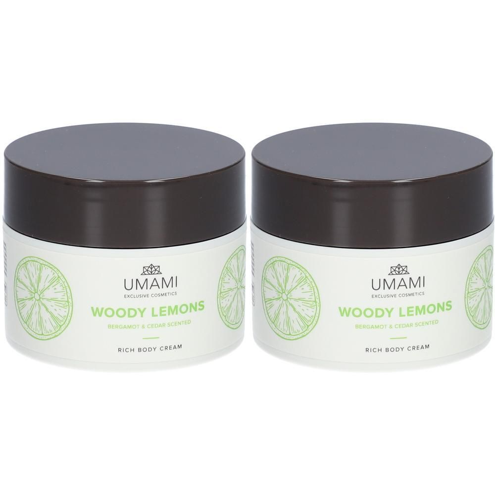 Umami Woody Lemons Rich Body Cream Bergamote & Cèdre 2x250 ml Crème