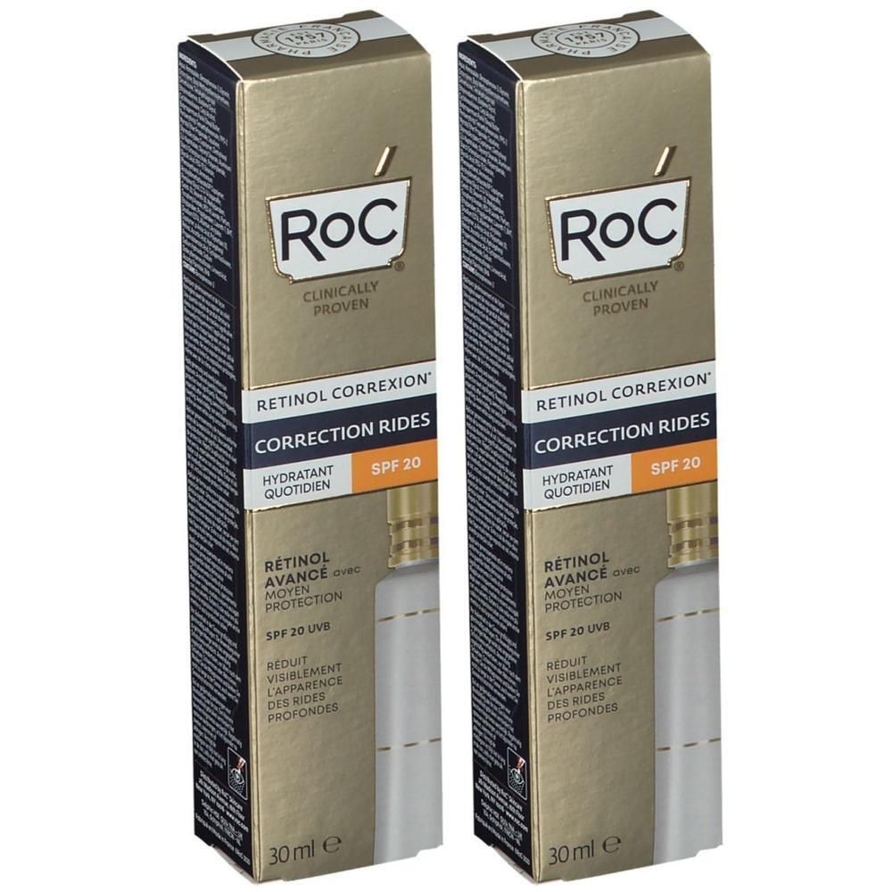 RoC RETINOL CORREXION Correction Rides Hydratant Quotidien SPF20 2x30 ml Crème