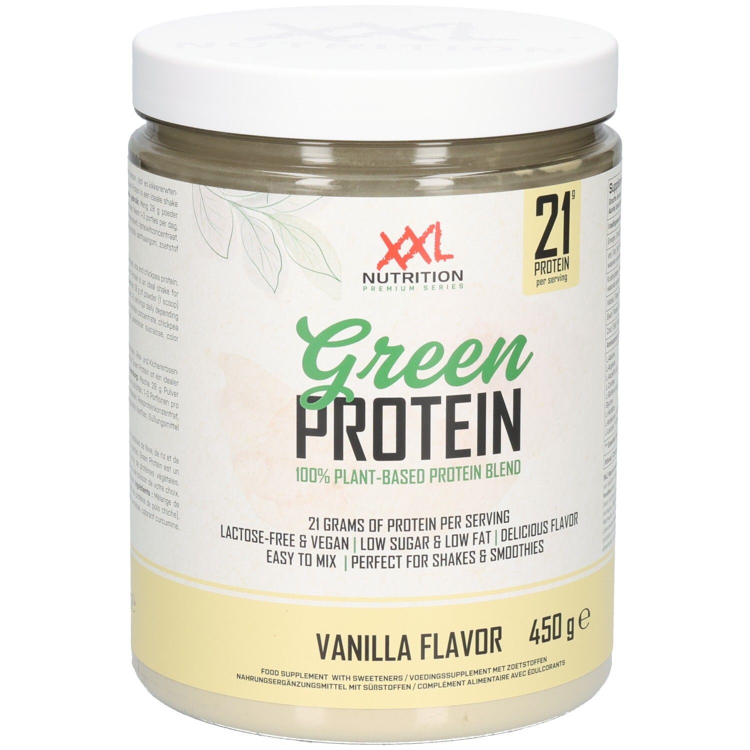 XXL Nutrition Green Protein Vanilla Flavor 450 g Poudre
