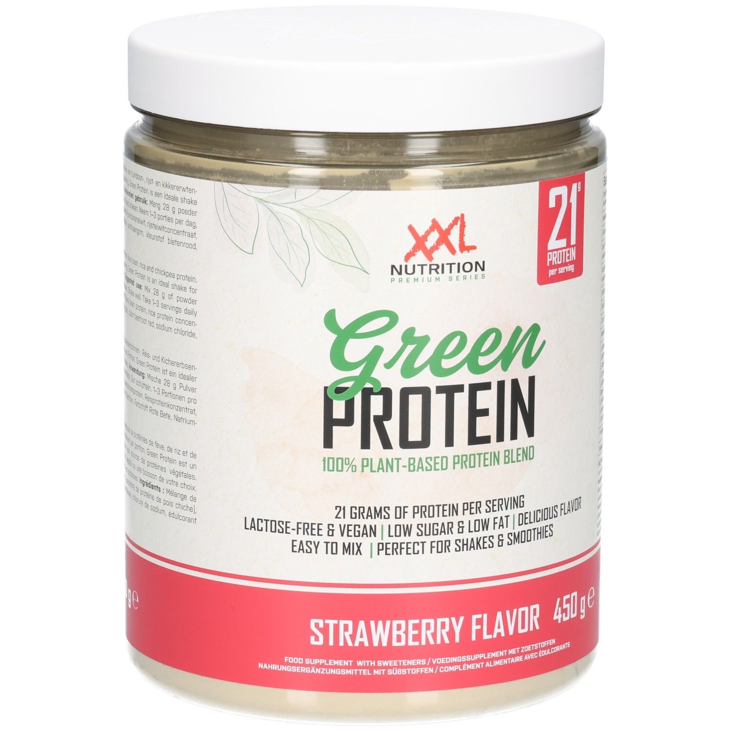 XXL Nutrition Green Protein Strawberry Flavor 450 g Poudre