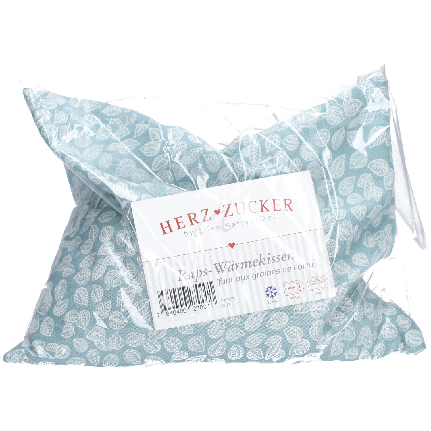 HERZZUCKER® Coussin Chauffant aux Graines de colza 26 x 21 cm Motif feuilles 1 pc(s) Coussin Chauffant