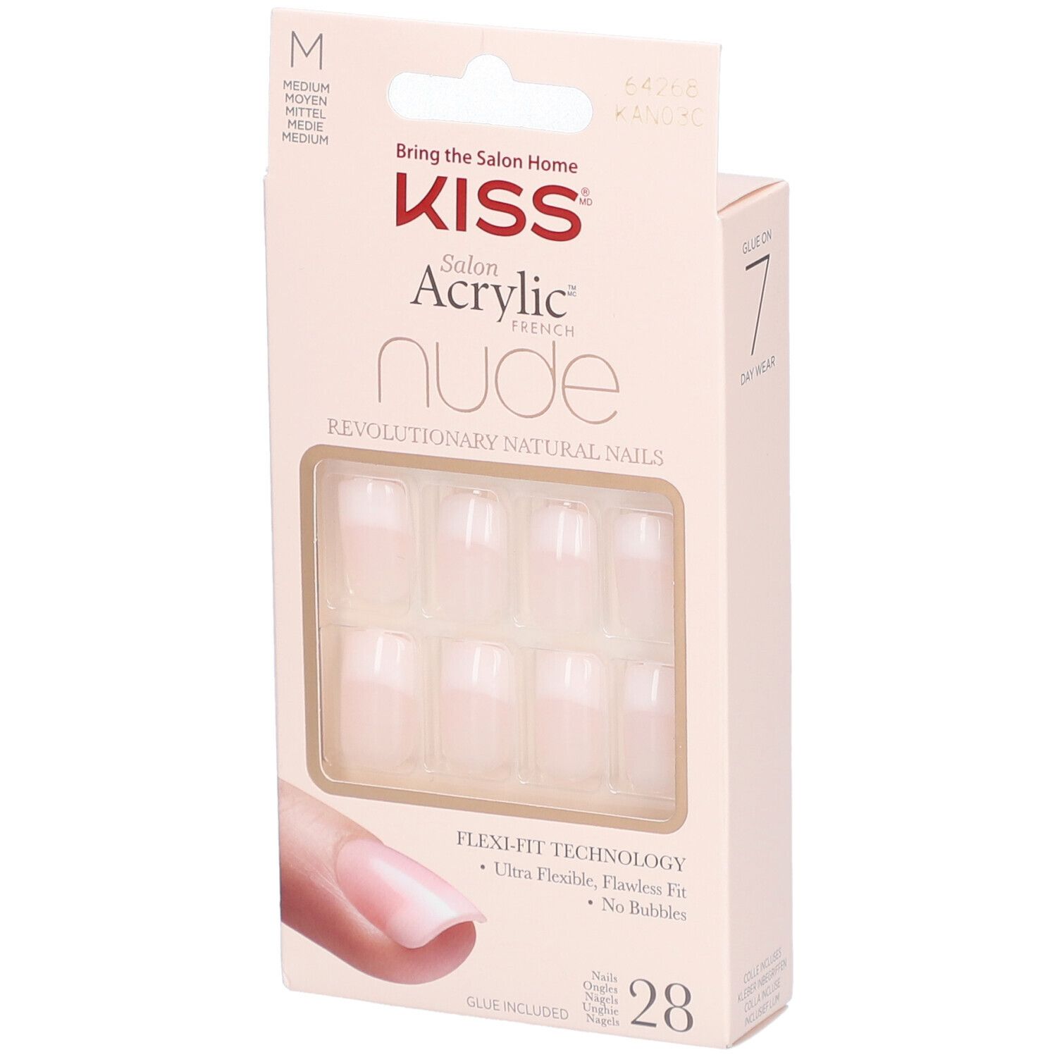 KISS Salon Acrylic Faux ongles French Nude Taille M Autre 1 pc(s)
