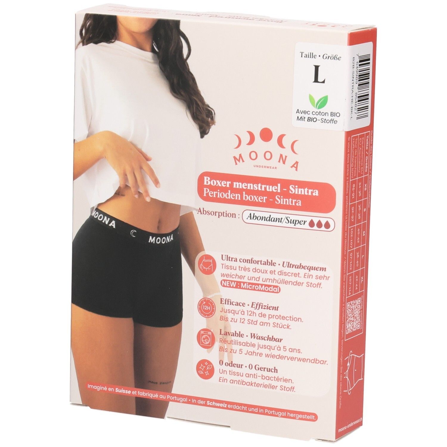 MOONA Boxer menstruel Sintra - Taille L Flux abondant Culotte Menstruelle 1 pc(s)