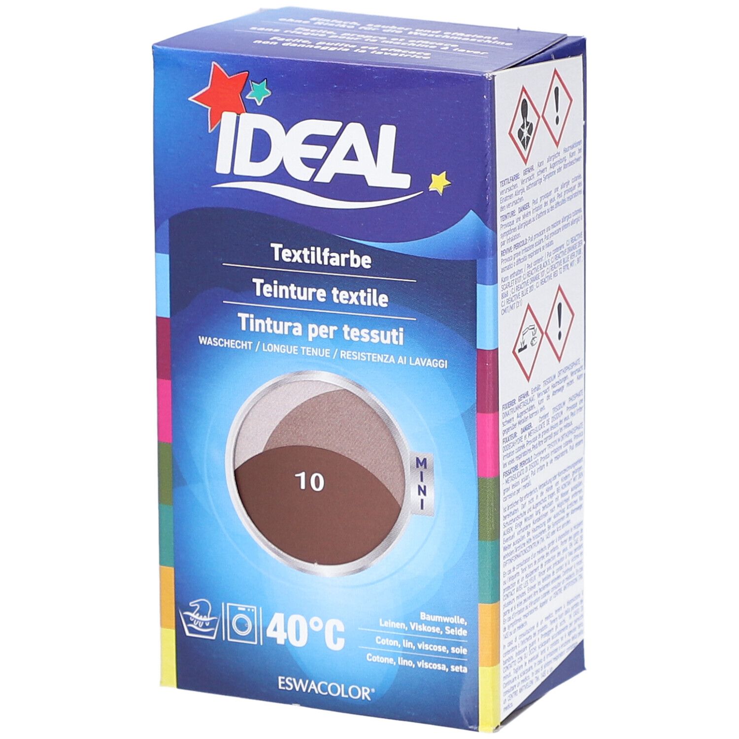 IDEAL MINI Teinture textile N°10 Marron pour coton, lin, viscose & soie 1 pc(s) Teinture(S)