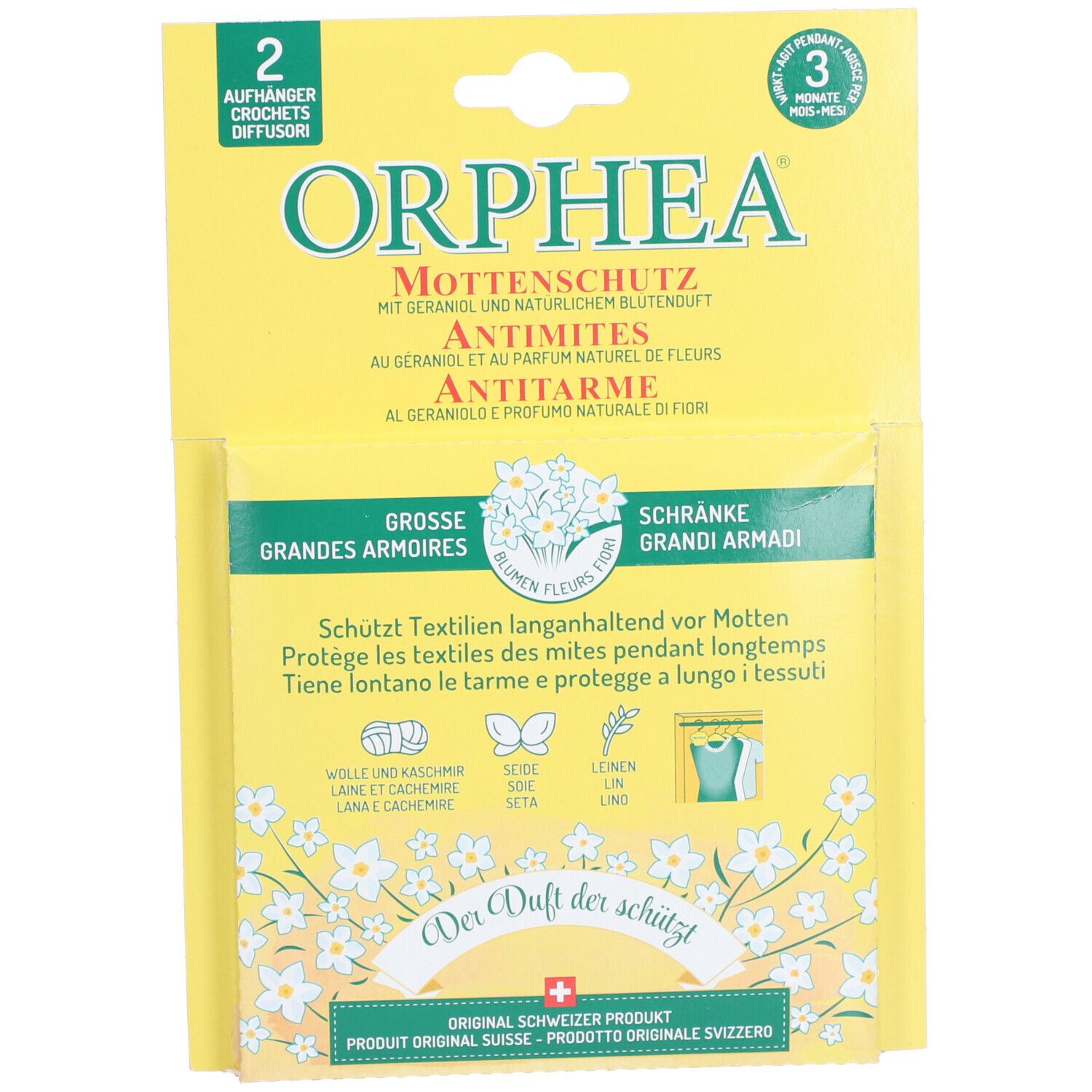 ORPHEA Antimites pour Grandes armoires Géraniol et fleurs Autre 2 pc(s)