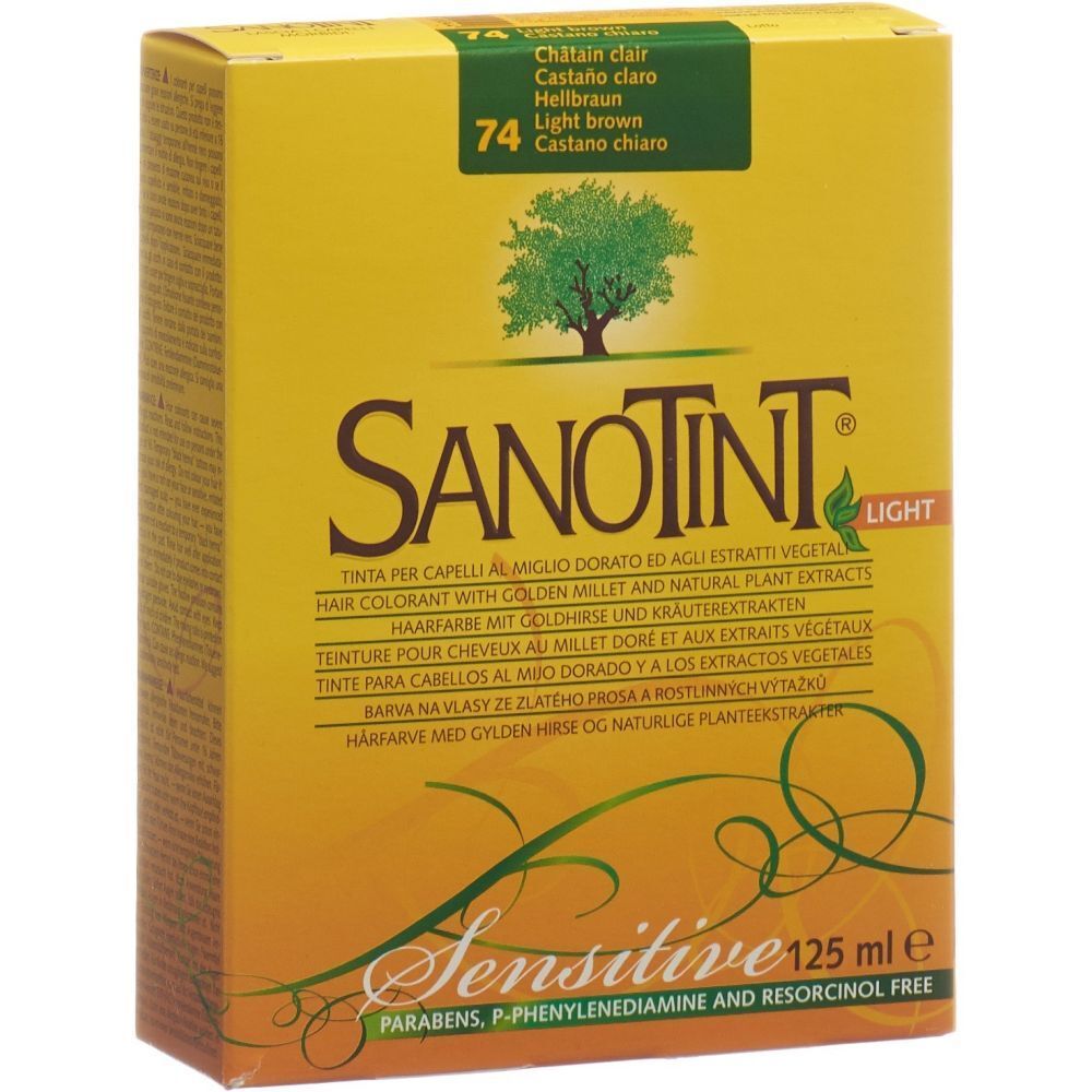 Sanotint Sensitive Teinture De Cheveux 74 Couleur Châtain Clair Autre 125 Ml