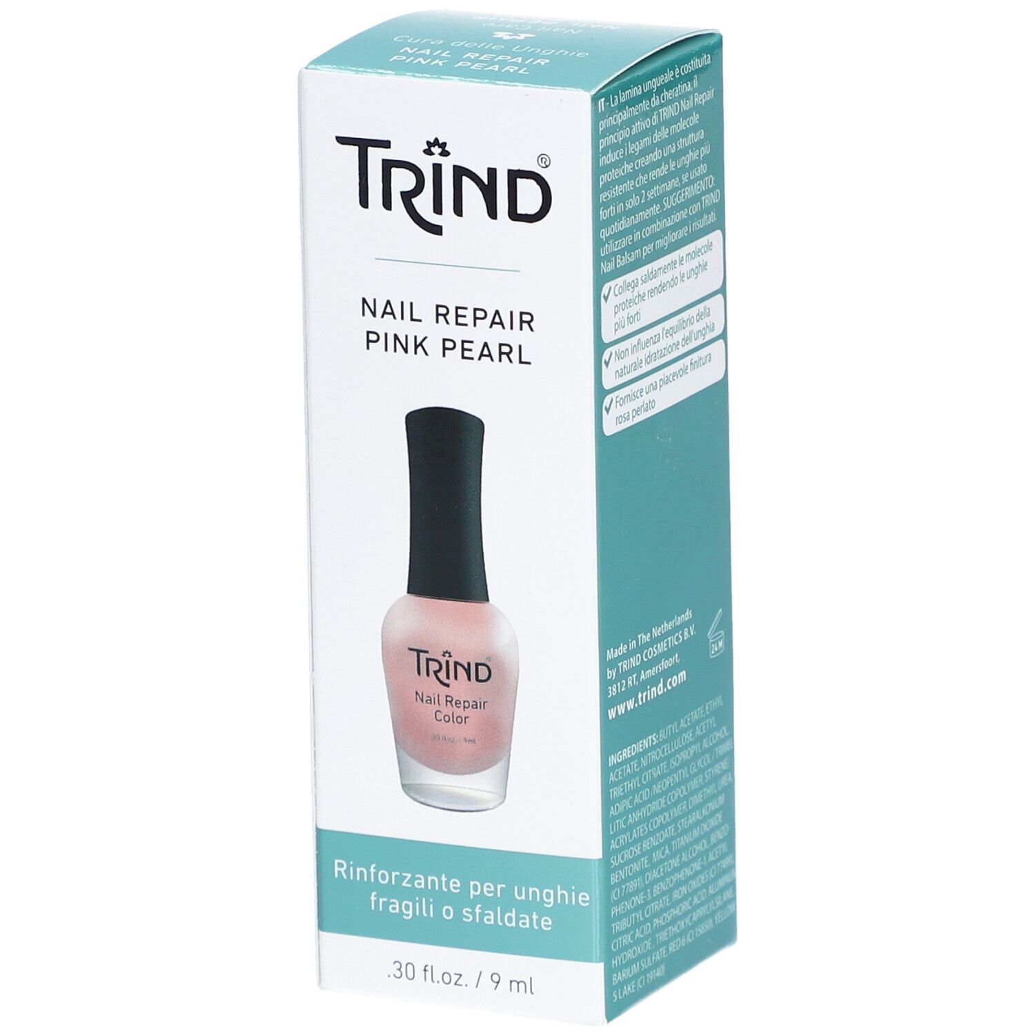 TRIND® Vernis durcisseur et renforçateur pour ongles cassants mous - Perle Rose À Ongles 9 ml