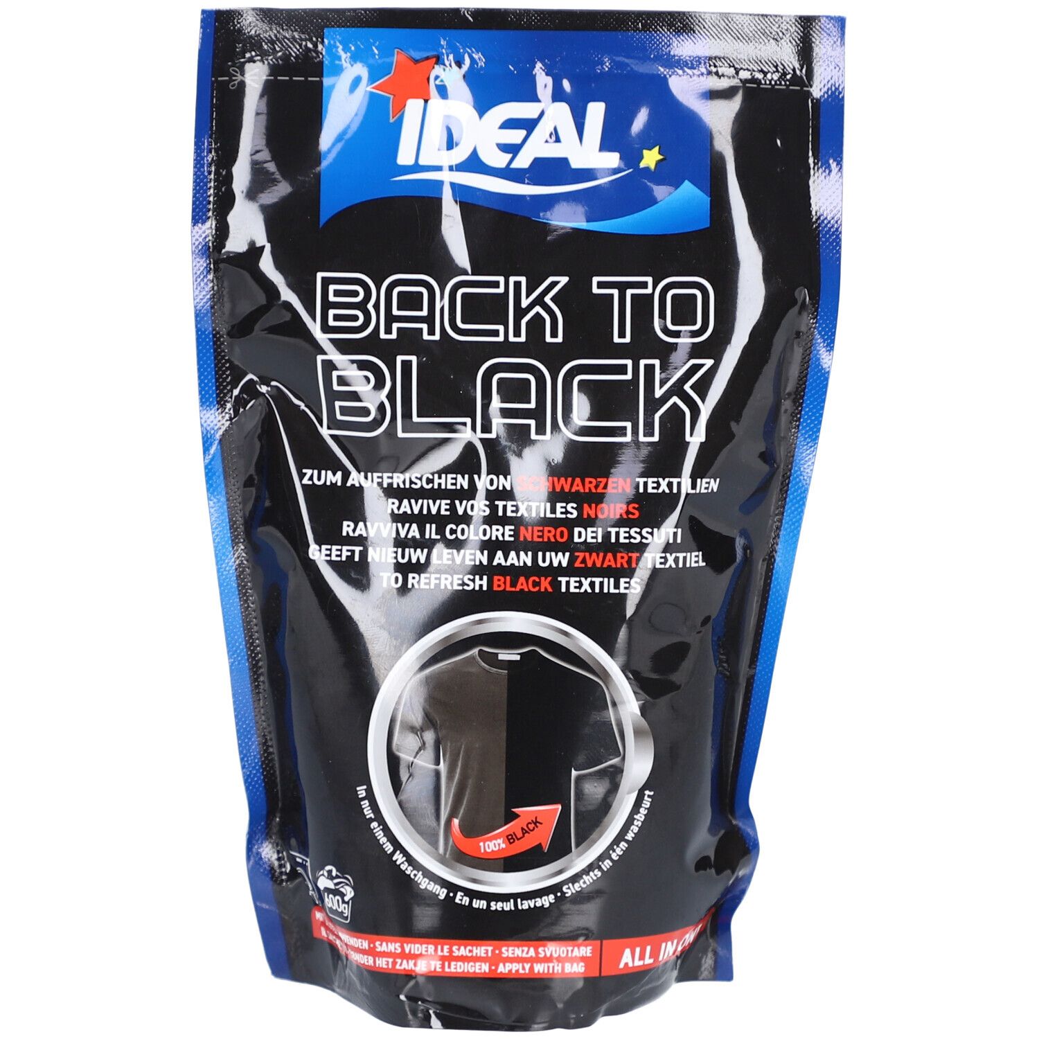 IDEAL Teinture Textile 100% Noir Poudre 400 g