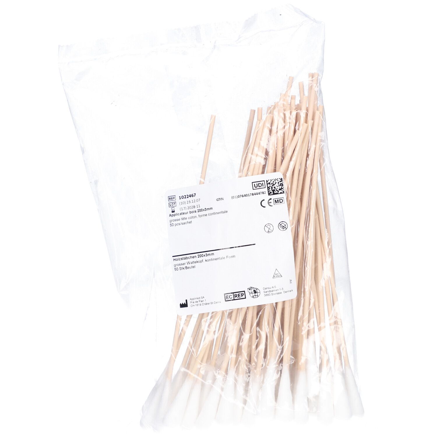 SANITEX Cotons-tiges 20 cm x 3 mm Tampon 50 pc(s)