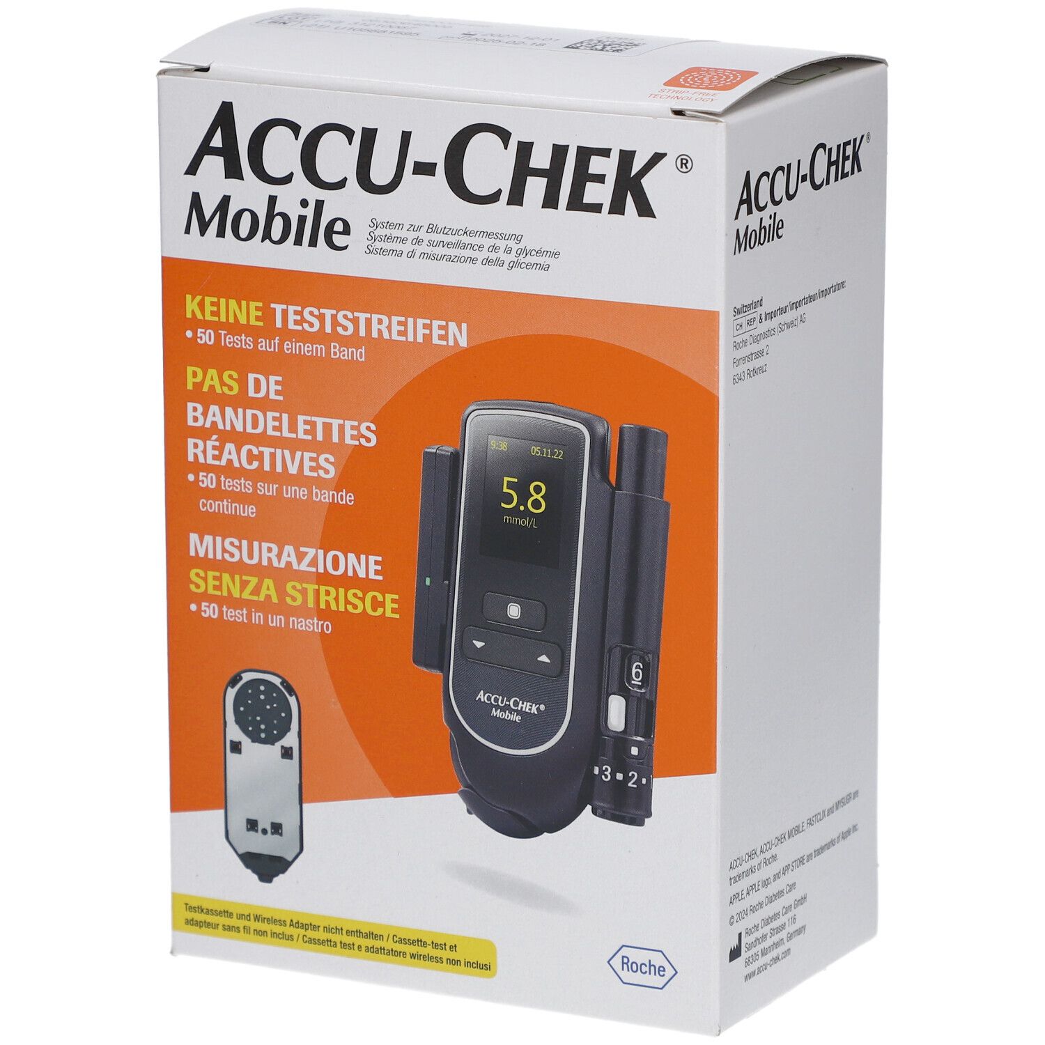 Accu-Chek Lecteur de glycémie Mobile sans bandelettes réactives 1 pc(s)