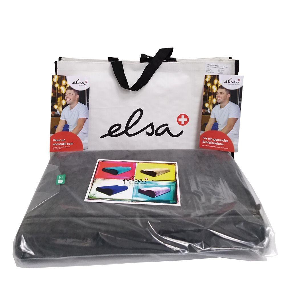 ELSA Coussin pour la nuque 50 x 11 cm Taie velours Antracite 1 pc(s) Oreiller