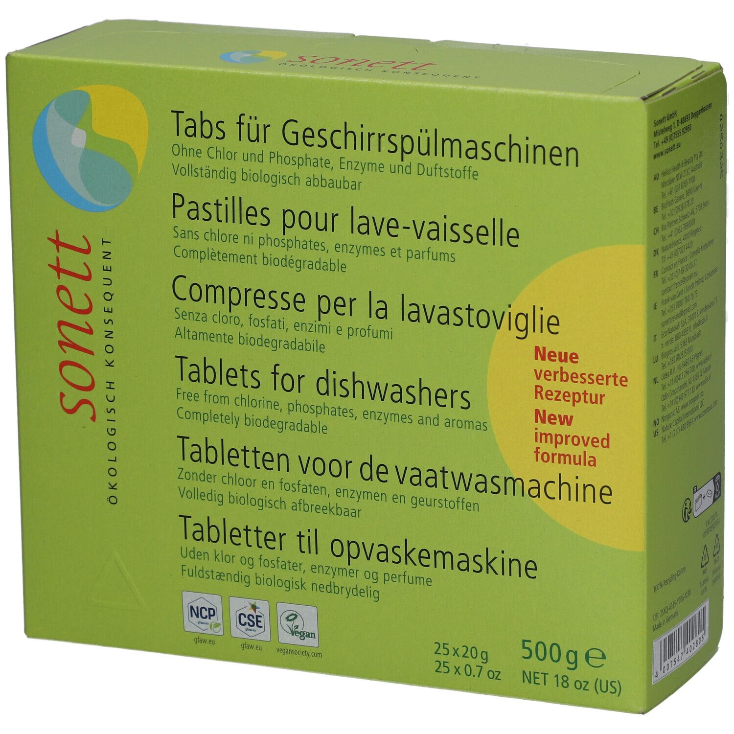 Sonett Pastilles Lave-Vaisselle Sans Chlore ni Parfum Pastille(S) 20 g