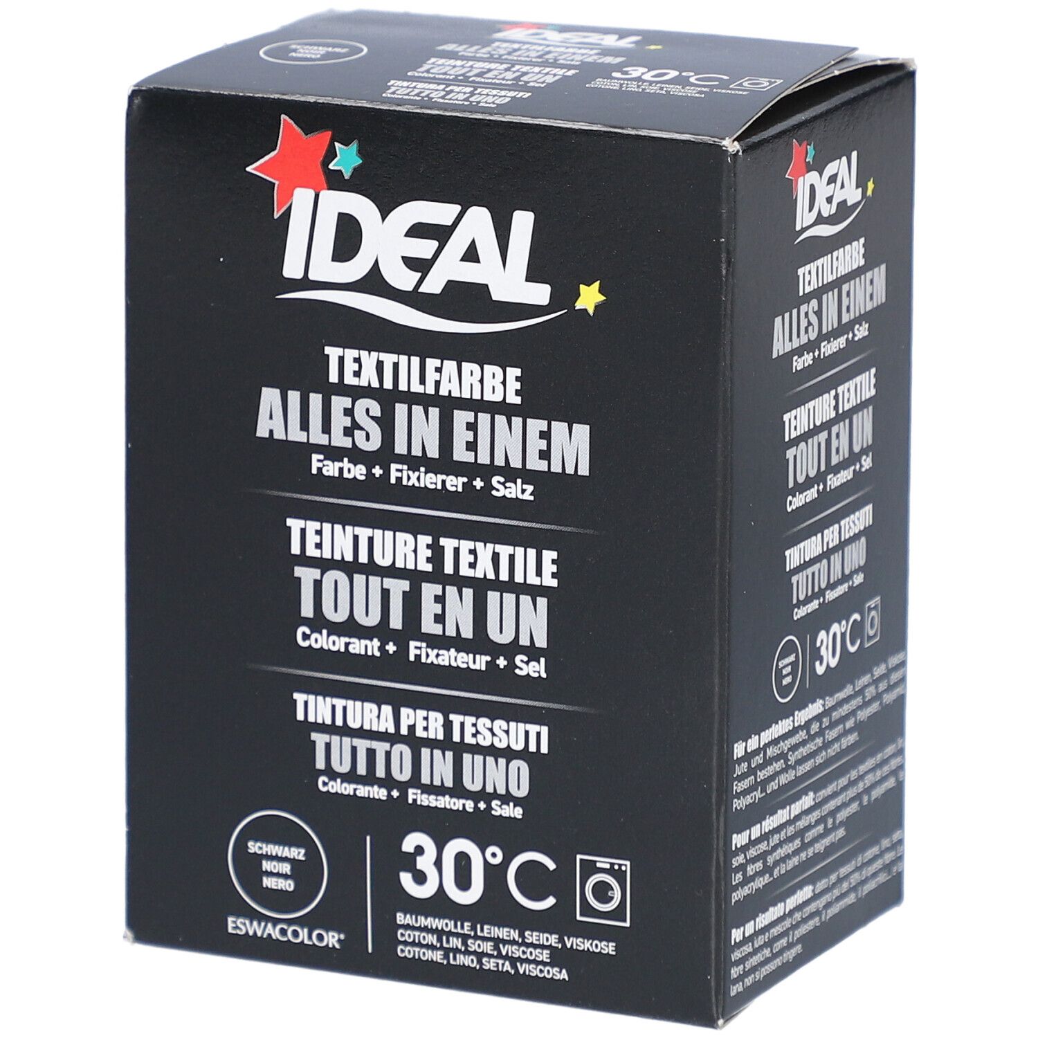 IDEAL Teinture Textile Tout en un Noir 230 g Poudre
