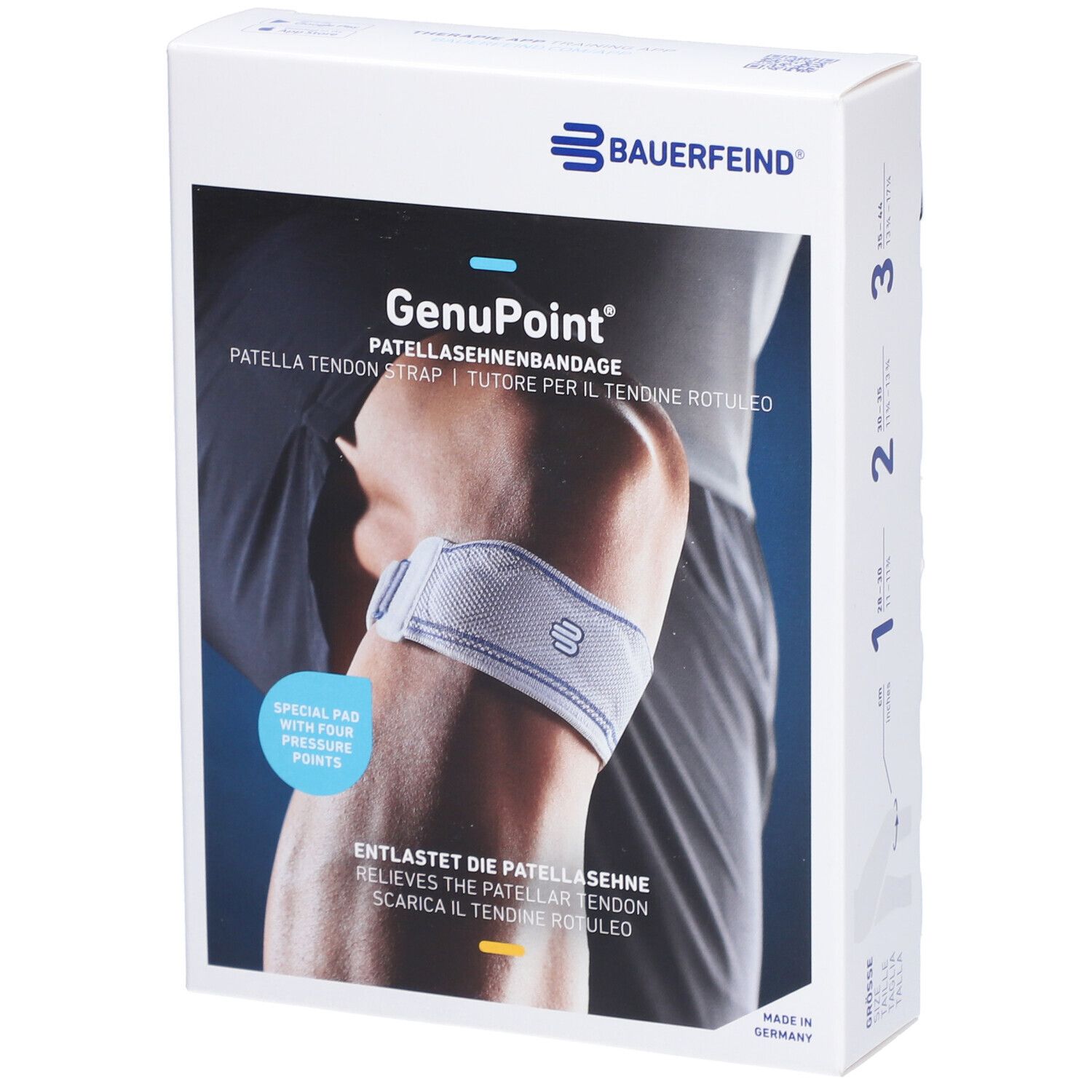 BAUERFEIND® GenuPoint Bandage pour soulager le tendon rotulien Taille 2 Titan Bandage(S) 1 pc(s)