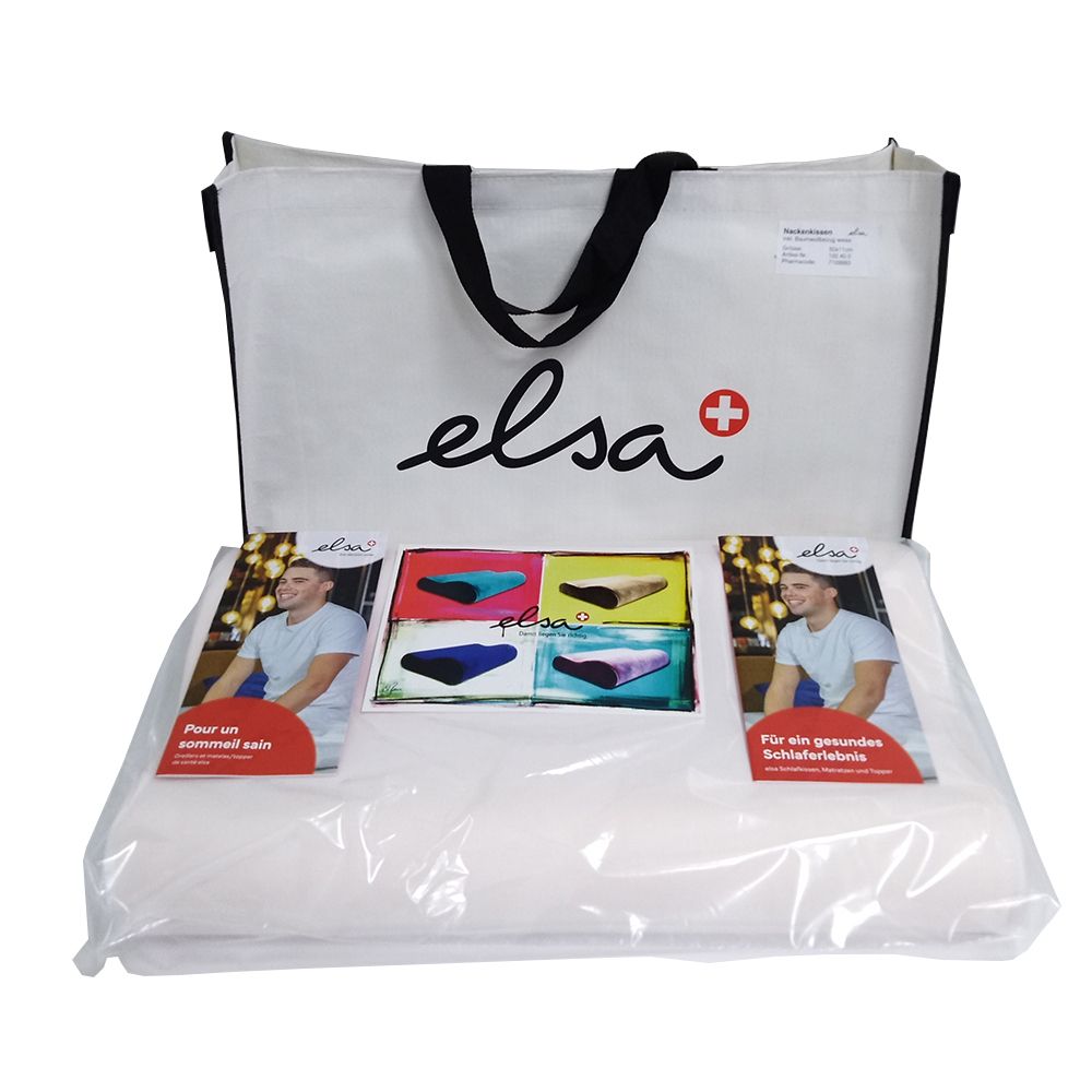 ELSA Coussin pour la nuque 50 x 11 cm Taie en coton blanc Oreiller 1 pc(s)