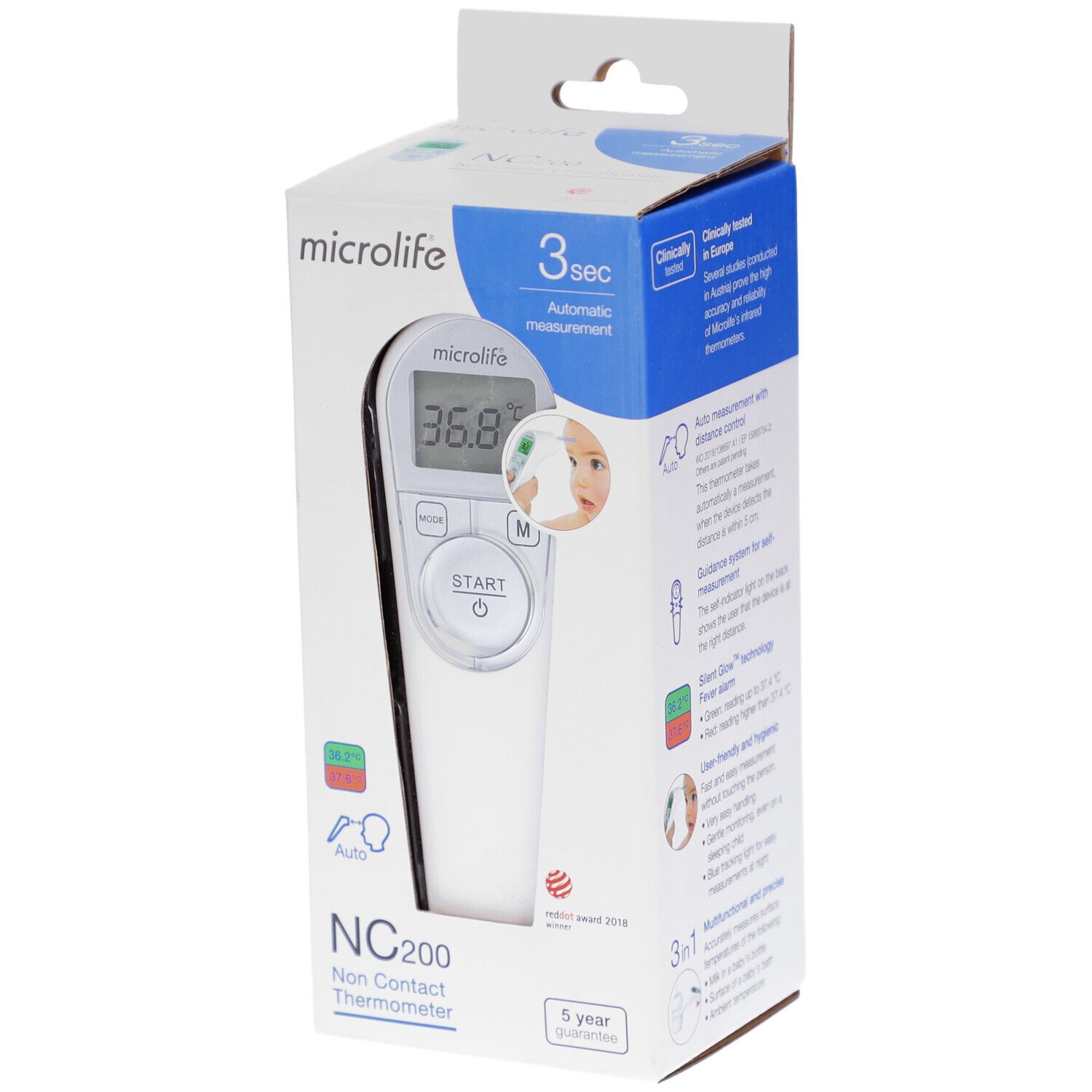 MICROLIFE NC200 Thermomètre sans contact 1 pc(s) Autre