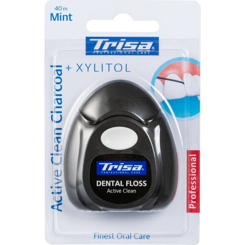 TRISA fil dentaire Active clean charcoal 1 pc(s) Fil Dentaire
