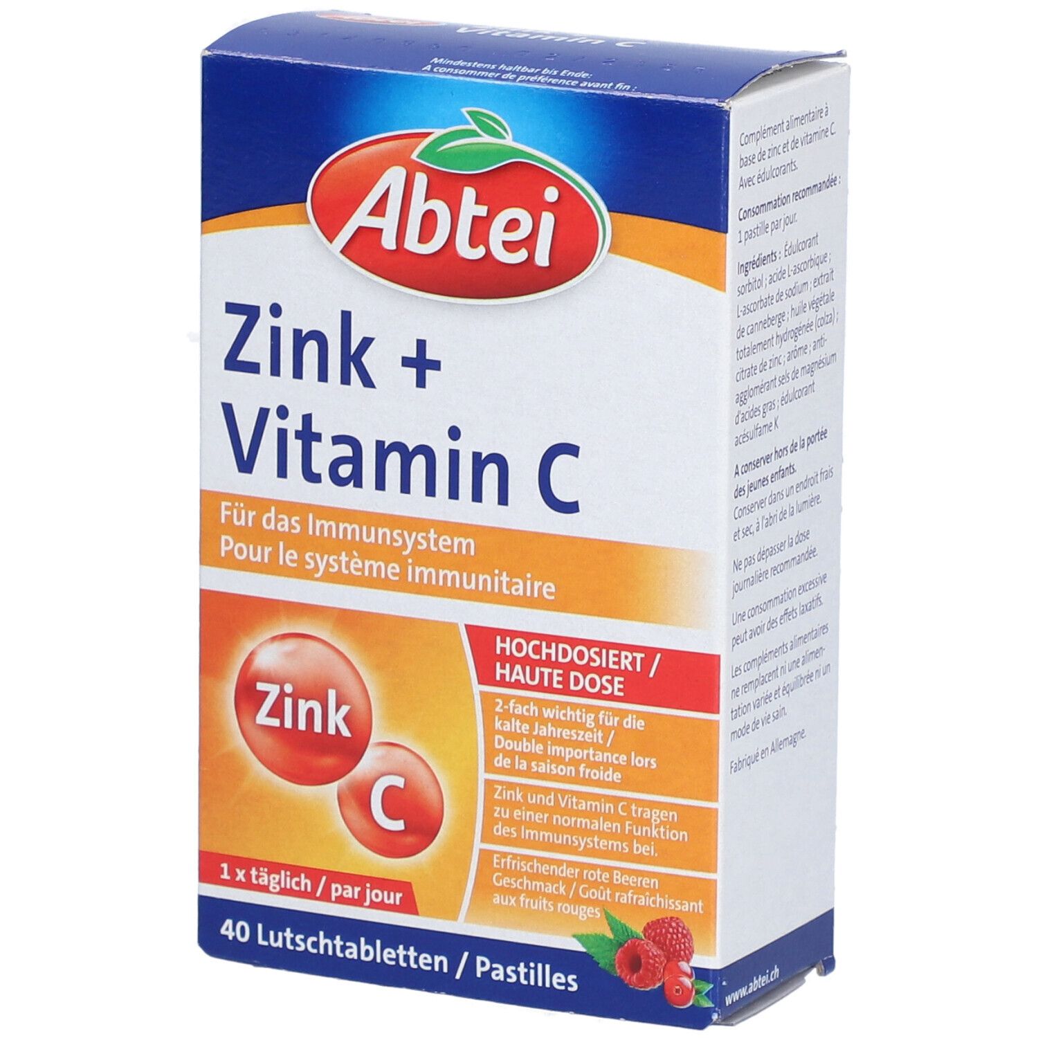 ABTEI Zinc + Vitamine C 40 pc(s) Comprimé(S) Pelliculé(S)