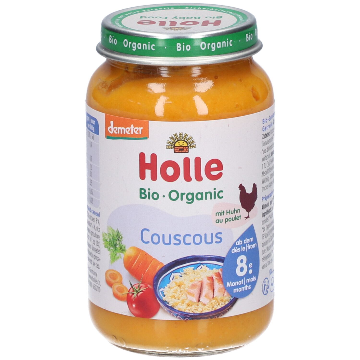 HOLLE Couscous bio au poulet dès 8 mois Aliment 220 g