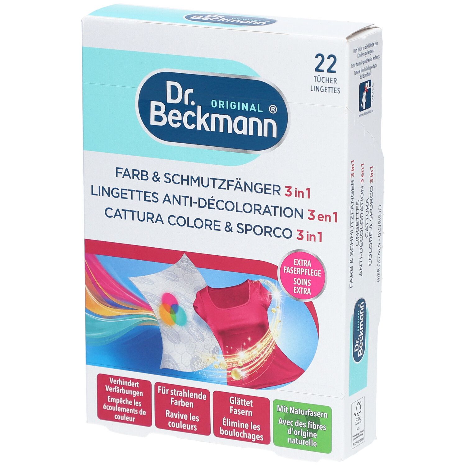 Dr. Beckmann Lingettes Anti-Décoloration 3 en 1 Autre 22 pc(s)