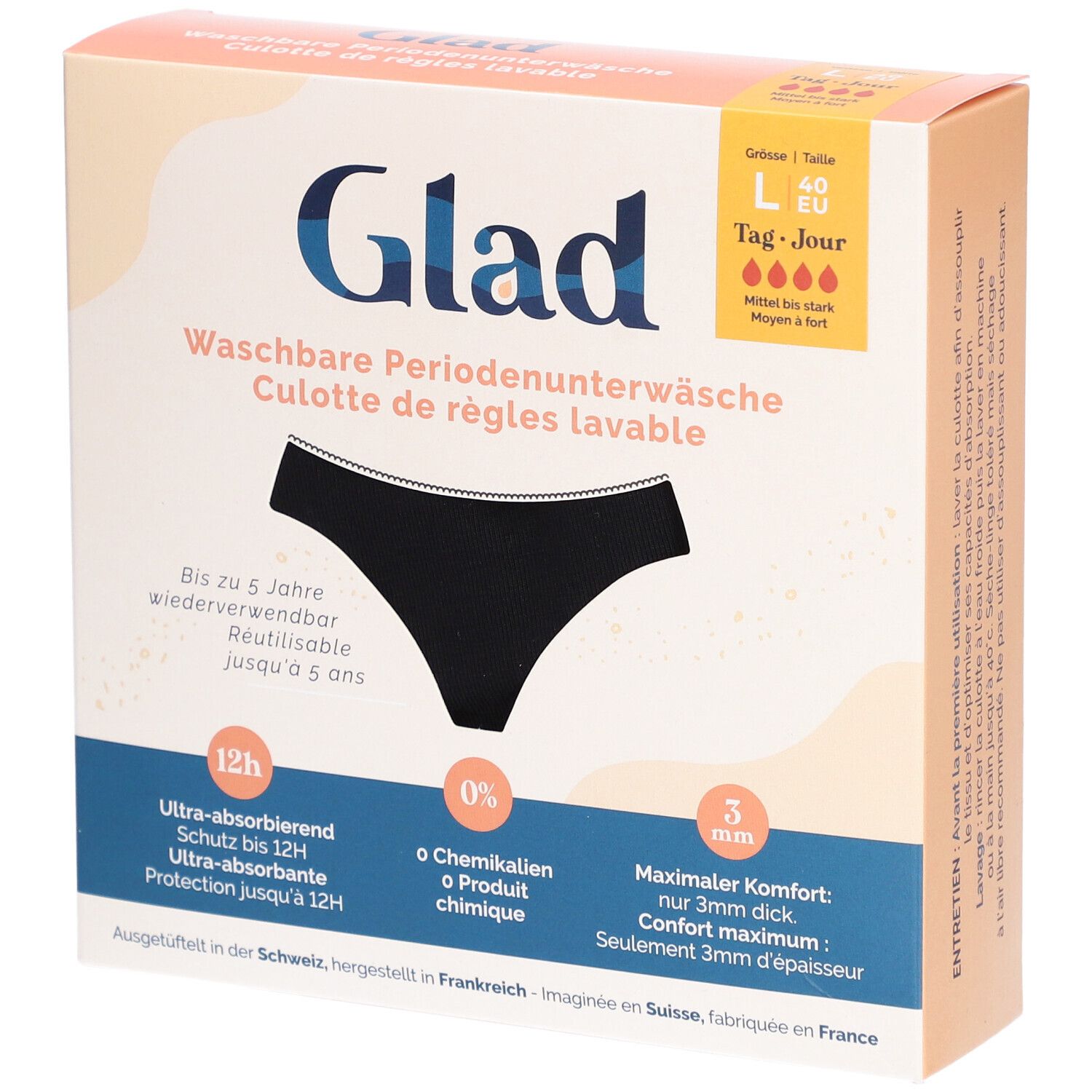 GLAD culotte menstruelle jour L flux abondant Serviette hygienique 1 pc(s)