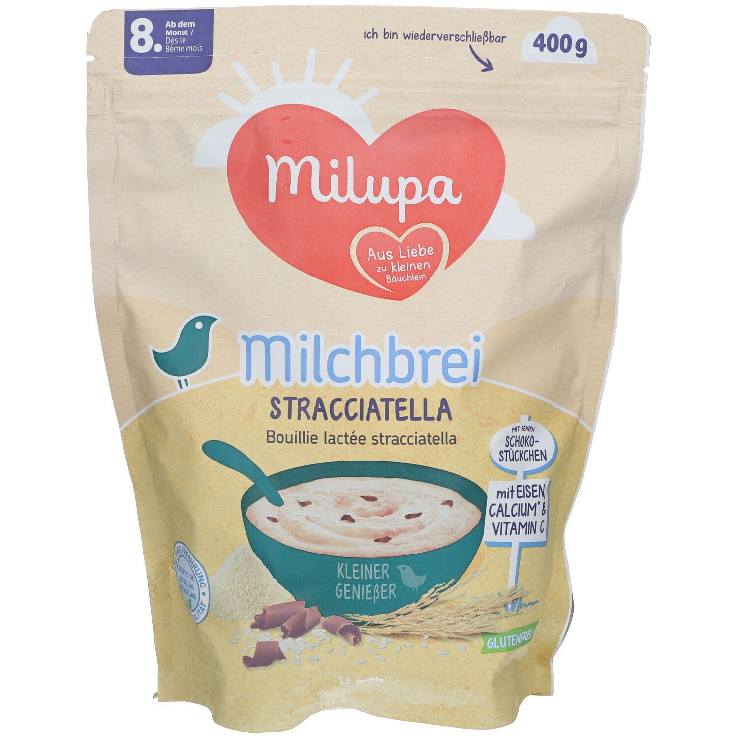 Milupa Bouillie de lait Stracciatella 400 g Poudre