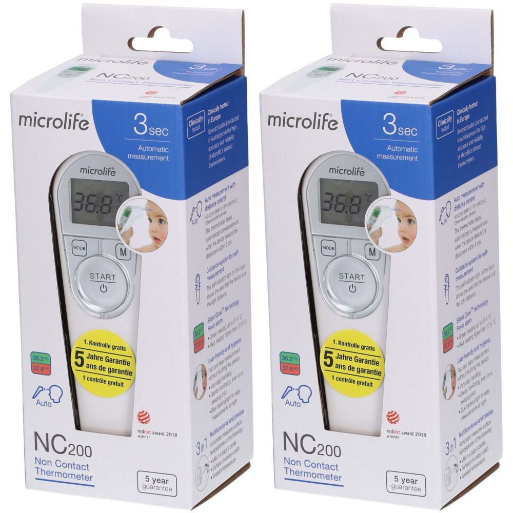 MICROLIFE NC200 Thermomètre sans contact 2x1 pc(s) Autre