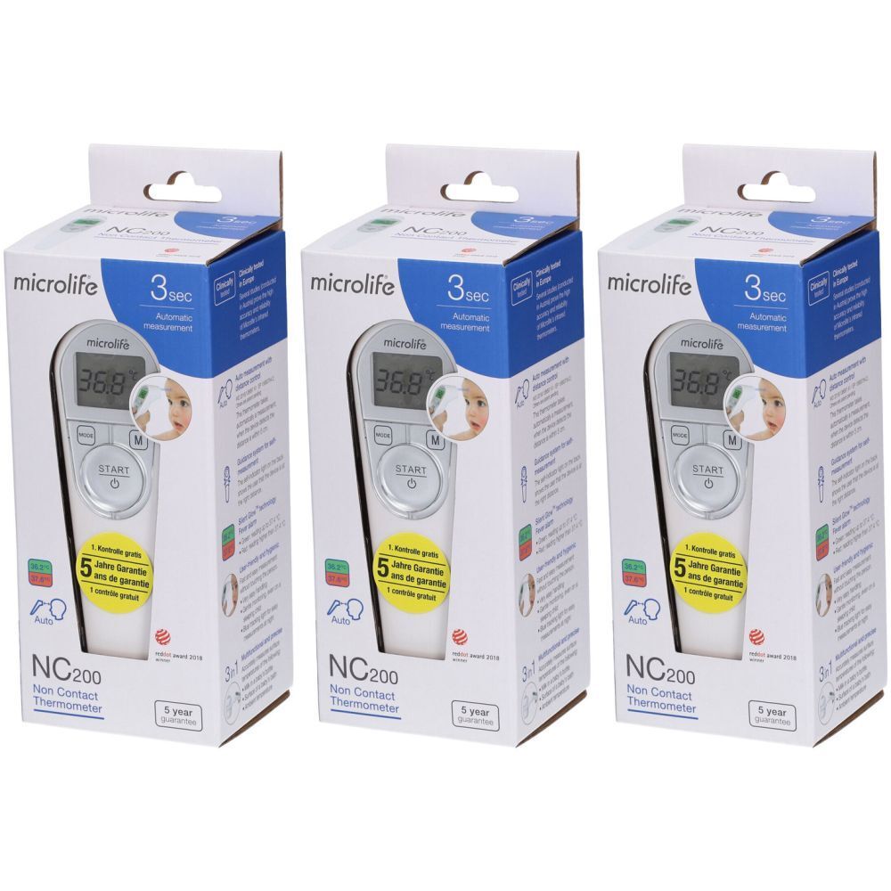 MICROLIFE NC200 Thermomètre sans contact 3x1 pc(s) Autre