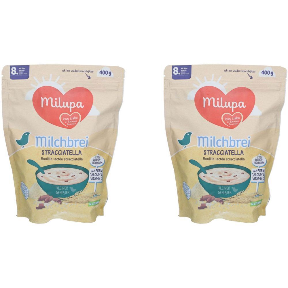 Milupa Bouillie de lait Stracciatella 2x400 g Poudre
