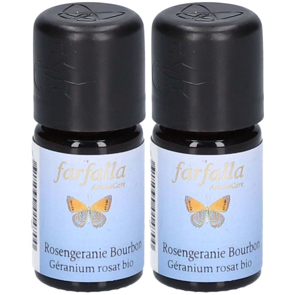 FARFALLA Huile essentielle Géranium rosat Bourbon Grand Cru 2x5 ml