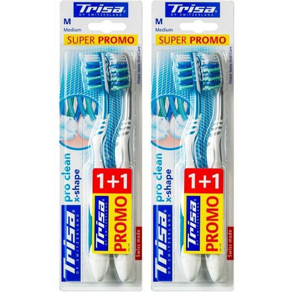 TRISA brosses à dents extra duo medium 2x2 pc(s) Brosse(S) À Dents