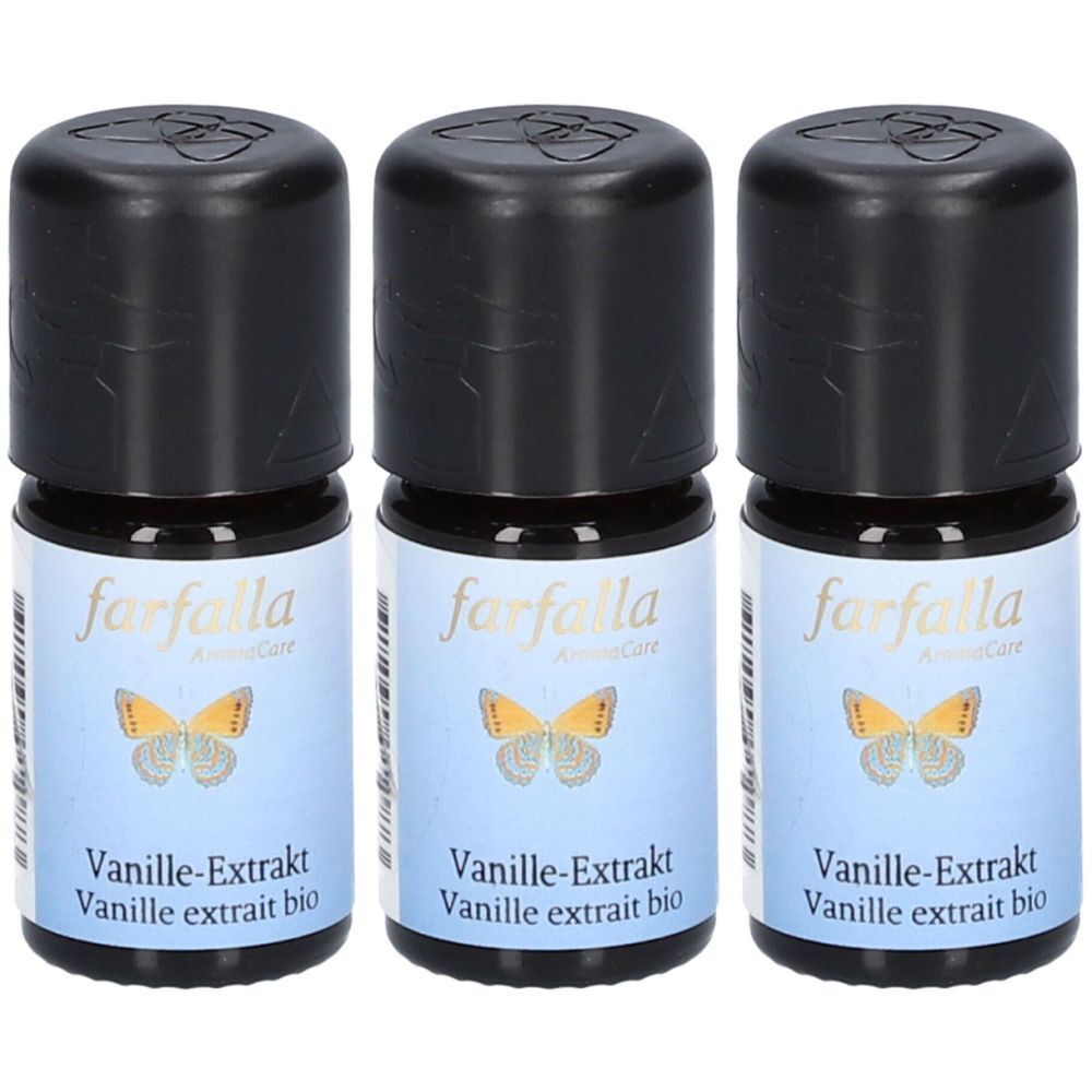 FARFALLA Extrait de vanille bio Huile essentielle 3x5 ml