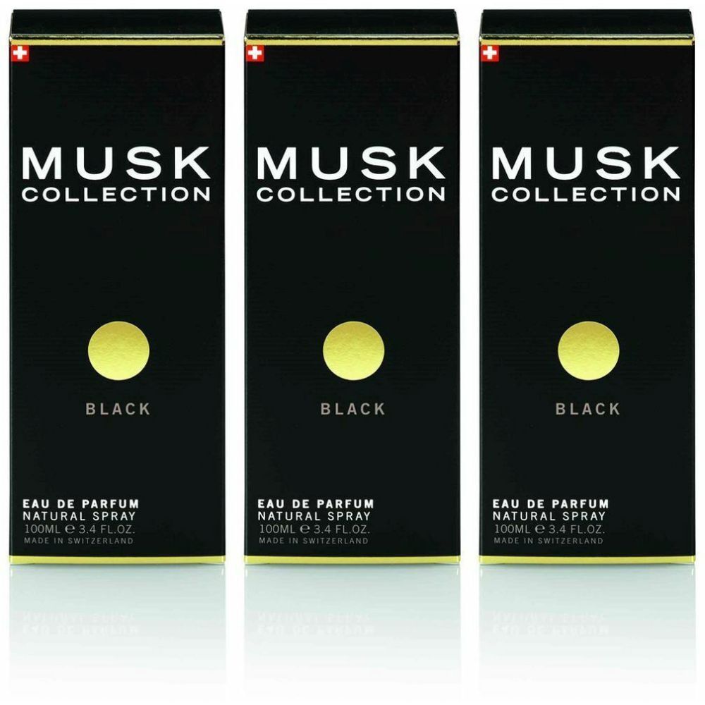 MUSK Collection Eau de Parfum Black 3x100 ml Spray