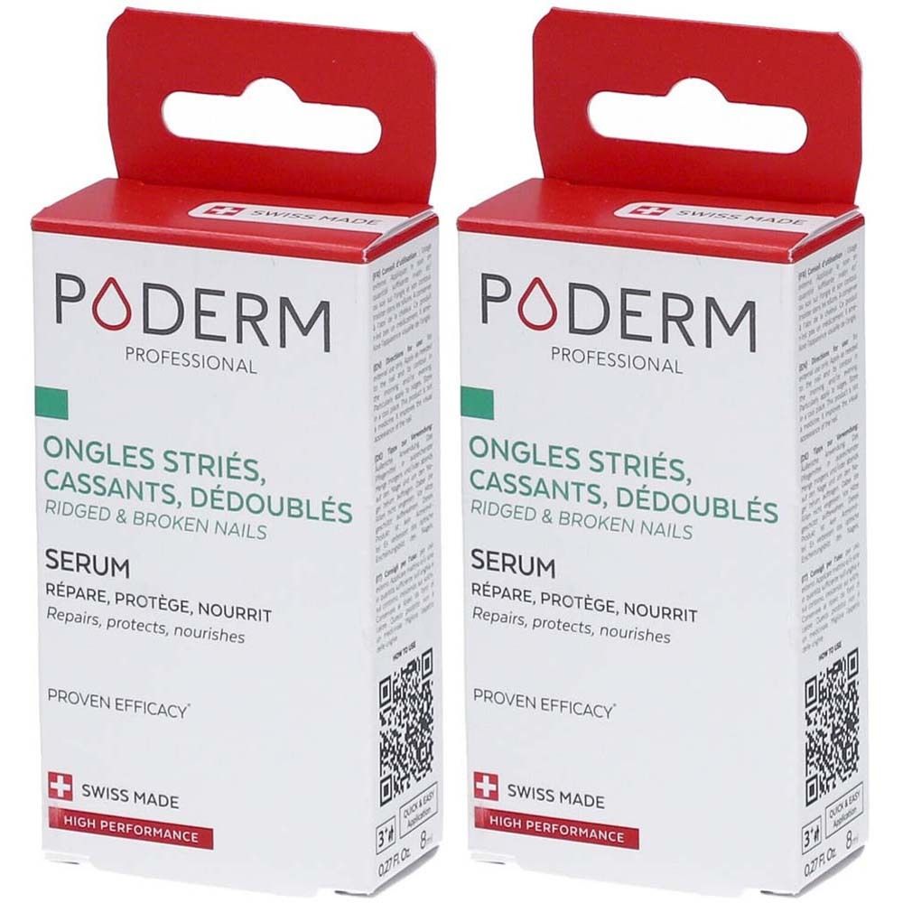 PODERM Huile sérum nourissante pour les ongles Concentré 2x8 ml