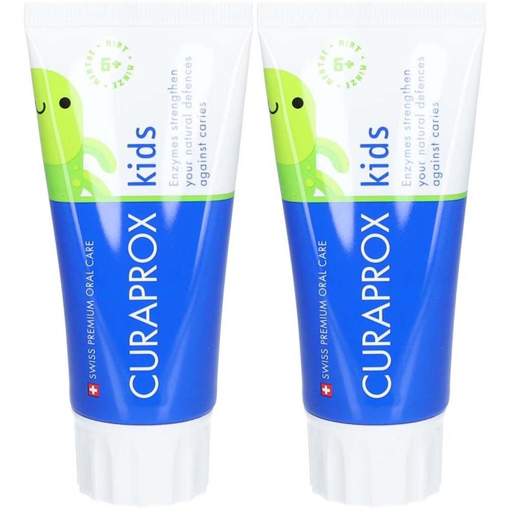 CURAPROX Kids Dentifrice à la menthe dès 6 ans Pâte(S) Buccale(S) 2x60 ml