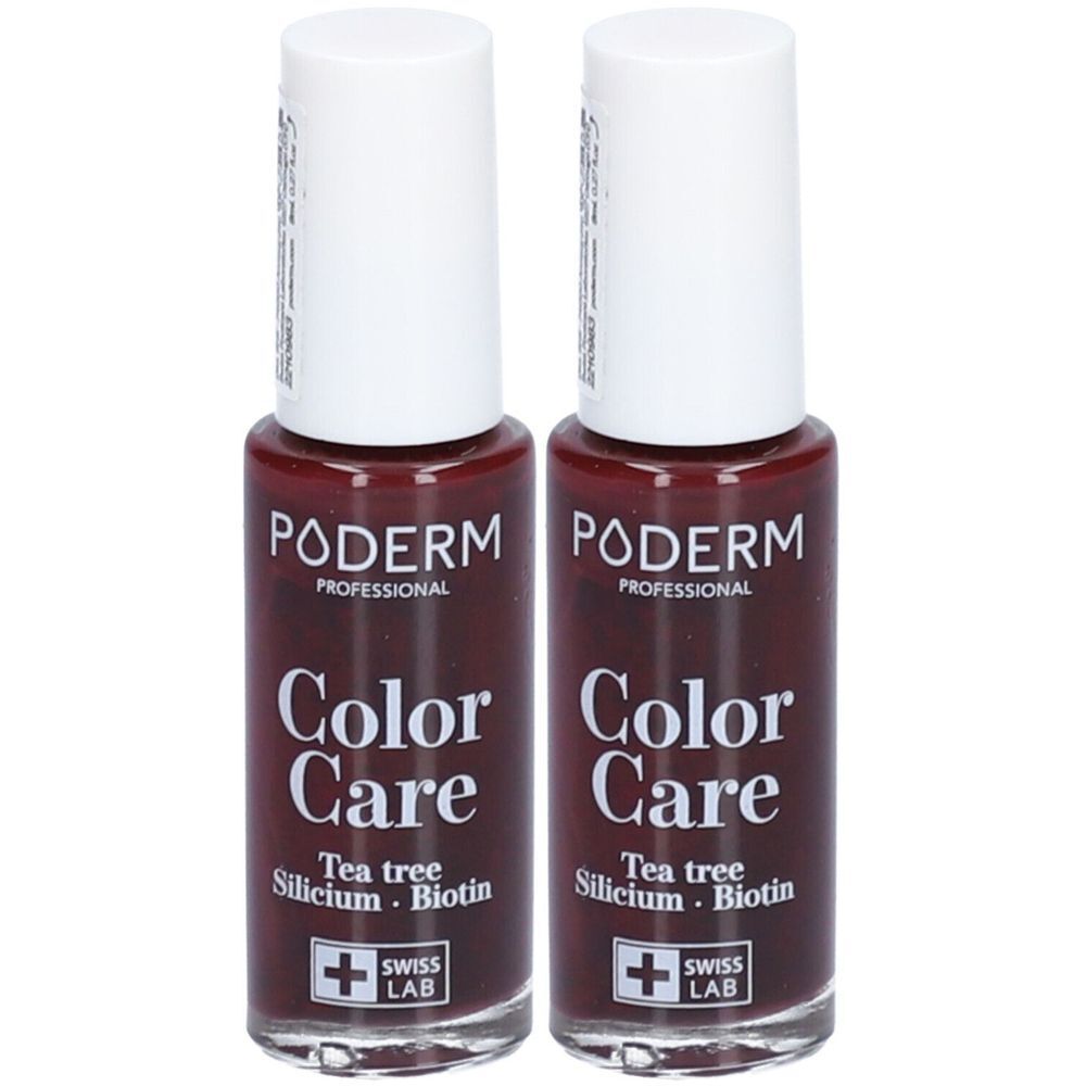 PODERM Color Care Tea Tree Vernis à ongles No 437 Rouge Noir 2x8 ml