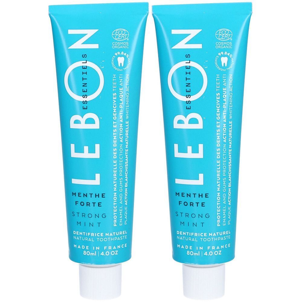 LEBON ESSENTIELS Dentifrice naturel menthe forte Pâte 2x80 ml