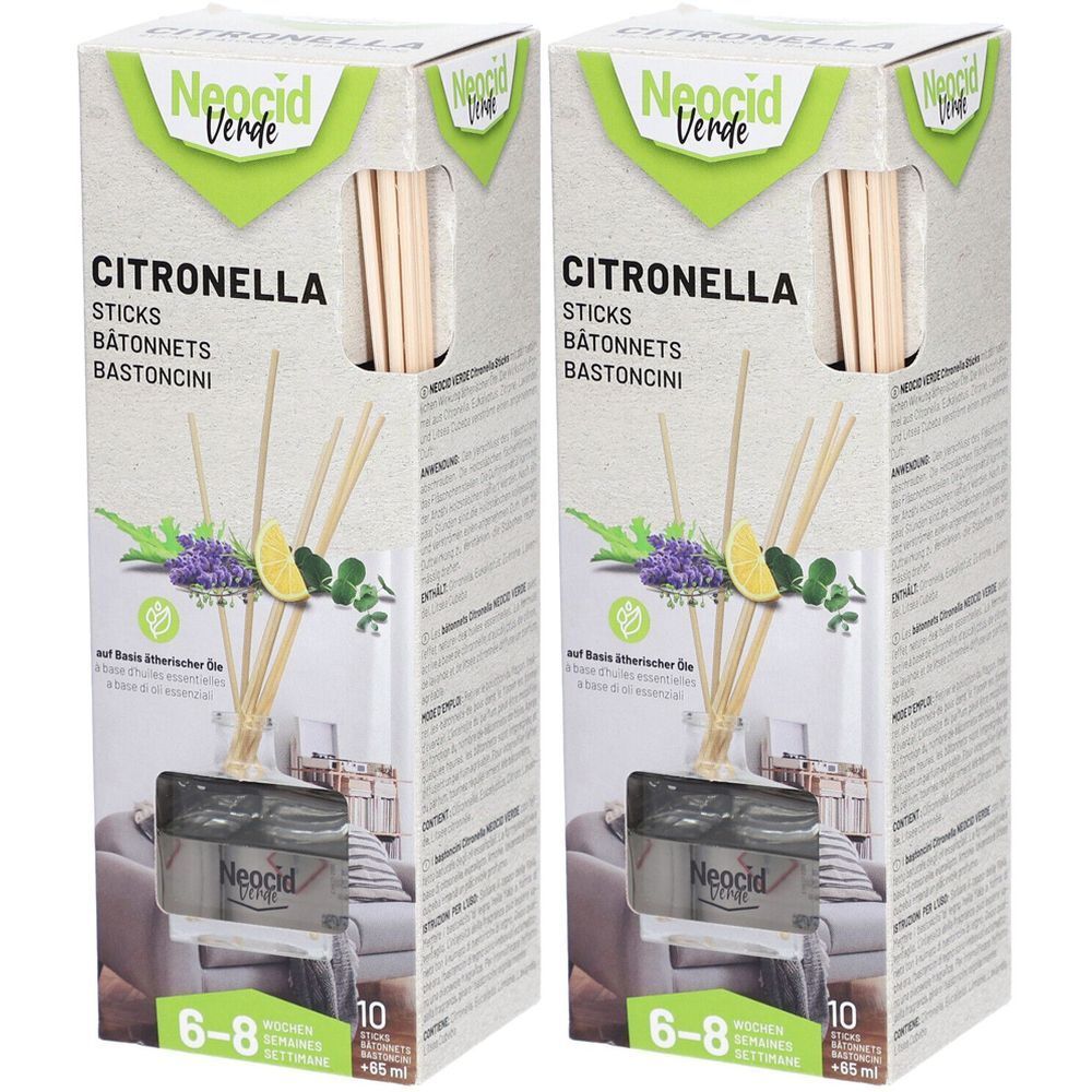 Neocid Verde Citronella bâtonnets Stick(S) 2x65 ml