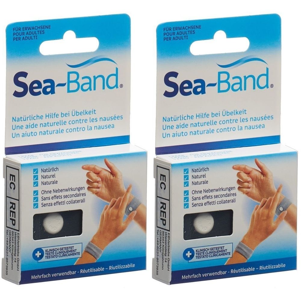 SEA-BAND Bracelet acupression adulte noir 2x1 P Bracelet