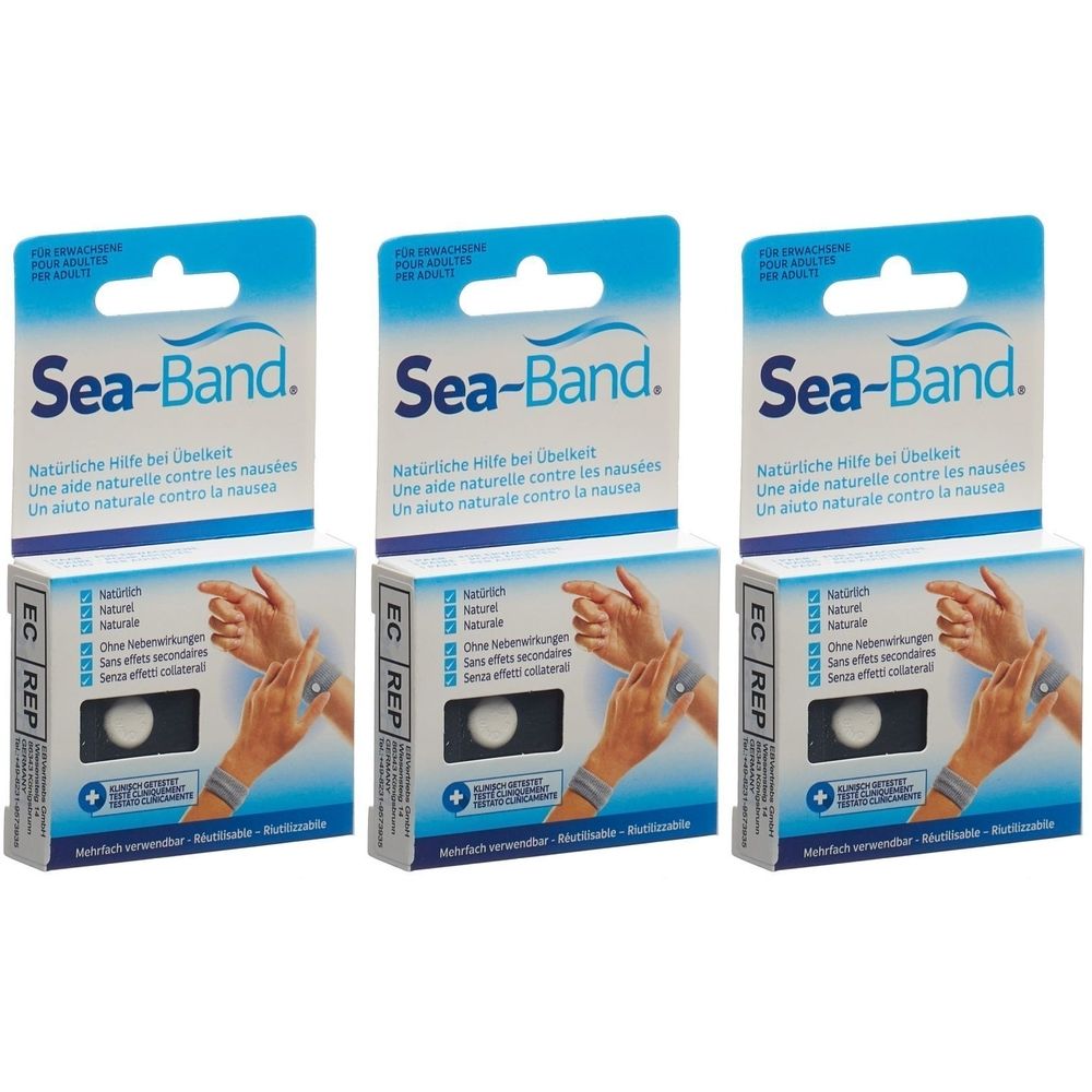 SEA-BAND Bracelet acupression adulte noir 3x1 P Bracelet