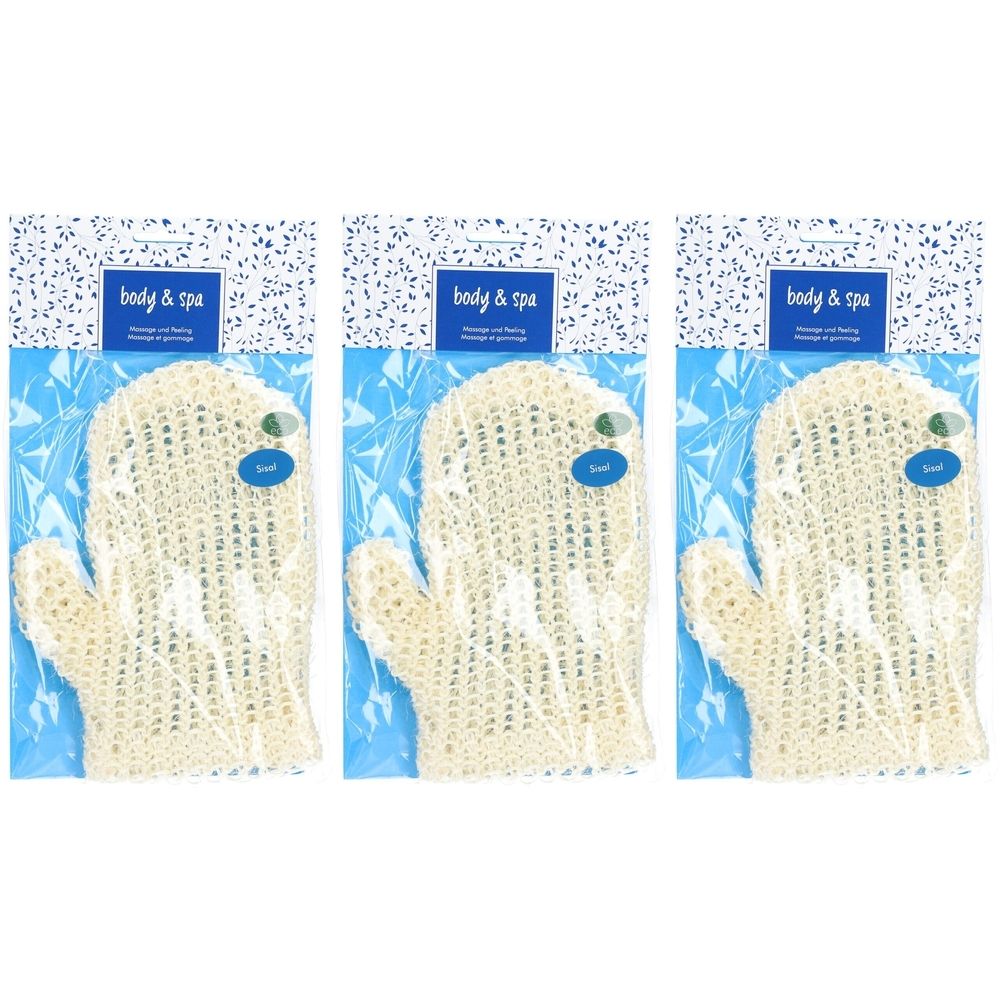 HERBA Body & Spa Gant de massage et gommage en sisal naturel 3x1 pc(s)