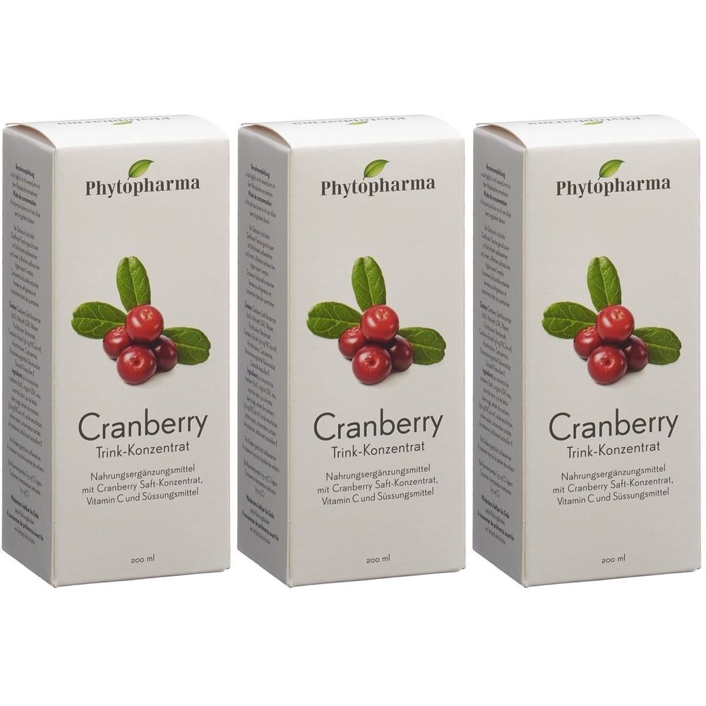 PHYTOPHARMA Concentré de jus d'airelles rouges 3x200 ml Concentré